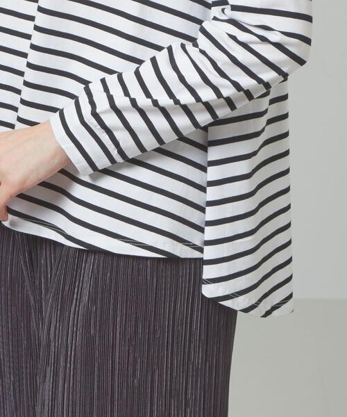 closet story（クローゼットストーリー）の「【WEB限定】＜closet story＞★★Aライン ボーダー カットソー（Tシャツ/カットソー・レディース・ブラック/ライム/ライトグレー・FREE）」の4枚目の写真