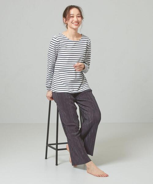 closet story（クローゼットストーリー）の「【WEB限定】＜closet story＞★★Aライン ボーダー カットソー（Tシャツ/カットソー・レディース・ブラック/ライム/ライトグレー・FREE）」の18枚目の写真