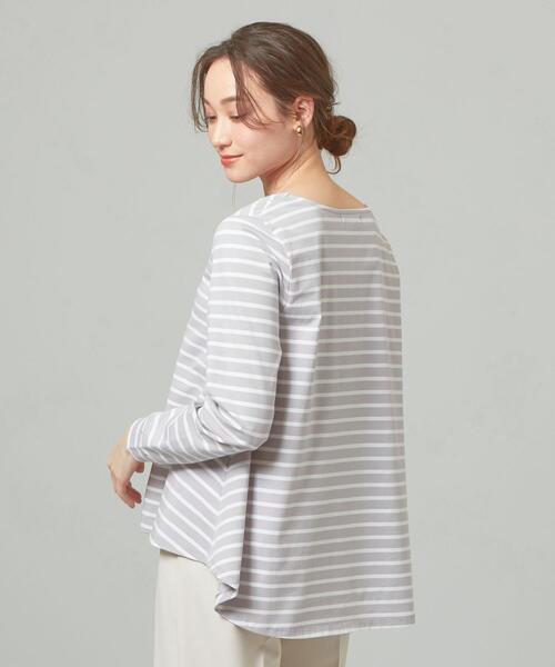 closet story（クローゼットストーリー）の「【WEB限定】＜closet story＞★★Aライン ボーダー カットソー（Tシャツ/カットソー・レディース・ブラック/ライム/ライトグレー・FREE）」の12枚目の写真