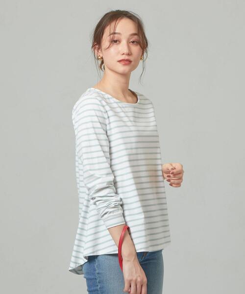 closet story（クローゼットストーリー）の「【WEB限定】＜closet story＞★★Aライン ボーダー カットソー（Tシャツ/カットソー・レディース・ブラック/ライム/ライトグレー・FREE）」の7枚目の写真