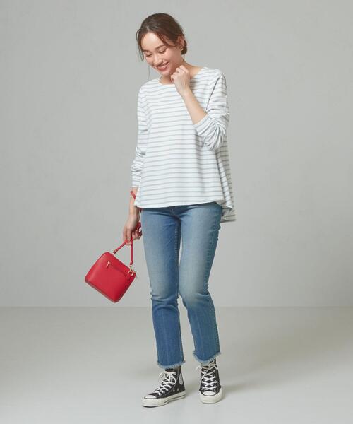 closet story（クローゼットストーリー）の「【WEB限定】＜closet story＞★★Aライン ボーダー カットソー（Tシャツ/カットソー・レディース・ブラック/ライム/ライトグレー・FREE）」の19枚目の写真