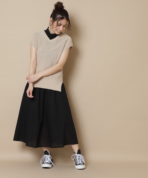 N.（N. Natural Beauty Basic）（エヌエヌナチュラルビューティーベーシック）の「【S Size Line】◆コットンローンロールネックワンピース（ワンピース・レディース・カーキ/レッド/ブラック/ブルー・SMALL/MEDIUM）」の22枚目の写真
