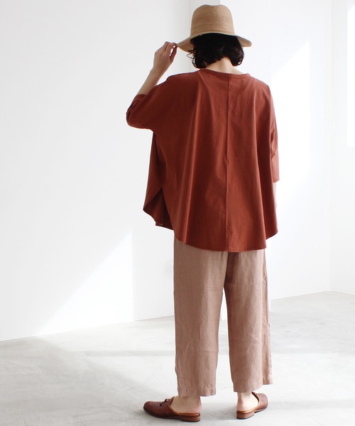 yuni(ユニ )の「Linen Twill gom tuck パンツ(その他パンツ・レディース・ネイビー/ホワイト/ピンク・FREE)」の5枚目の写真