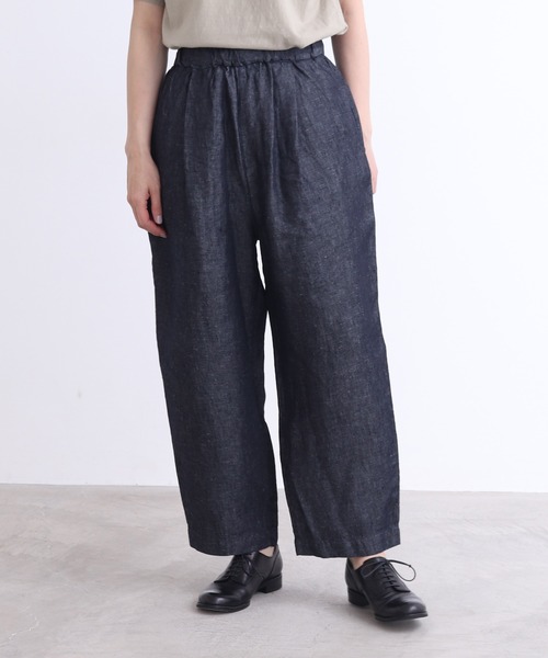 yuni(ユニ )の「Linen Twill gom tuck パンツ(その他パンツ・レディース・ネイビー/ホワイト/ピンク・FREE)」の19枚目の写真
