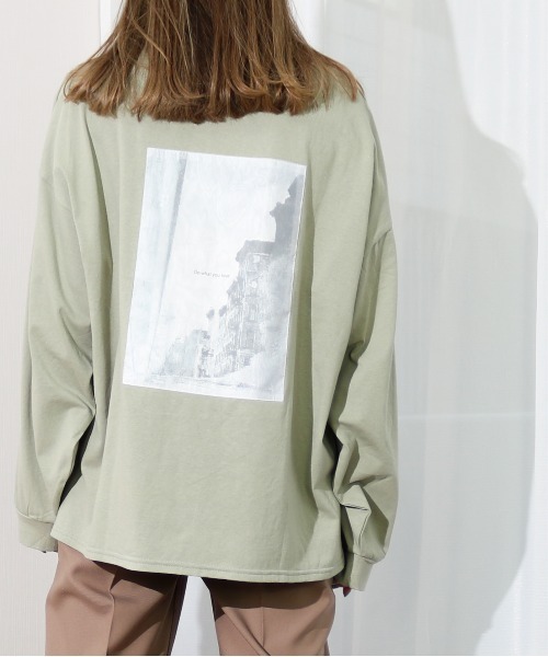 Per sist ence（パーシエンス）の「Per sist ence/パーシエンス　ダブルプリントロンTEE（Tシャツ/カットソー・レディース・ベージュ/カーキ/オフホワイト/ブラック・FREE）」の4枚目の写真