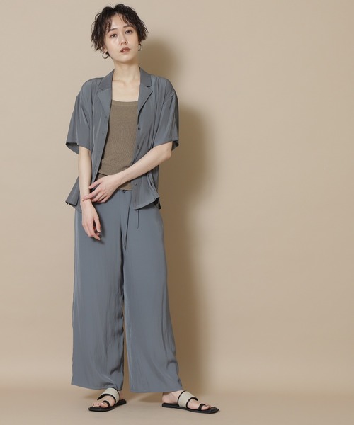 N.(N. Natural Beauty Basic)(エヌエヌナチュラルビューティーベーシック)の「◆パウダーサテンリラックスパンツ(その他パンツ・レディース・チャコールグレー/ブルー/モカ・MEDIUM)」の11枚目の写真