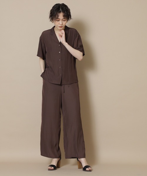 N.(N. Natural Beauty Basic)(エヌエヌナチュラルビューティーベーシック)の「◆パウダーサテンリラックスパンツ(その他パンツ・レディース・チャコールグレー/ブルー/モカ・MEDIUM)」の6枚目の写真