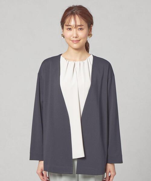 closet story（クローゼットストーリー）の「＜closet story＞ キナガシ カット ミドル カーディガン（カーディガン/ボレロ・レディース・ライトグレー/ネイビー・FREE）」の11枚目の写真