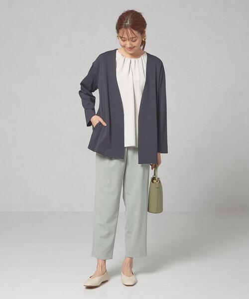 closet story（クローゼットストーリー）の「＜closet story＞ キナガシ カット ミドル カーディガン（カーディガン/ボレロ・レディース・ライトグレー/ネイビー・FREE）」の9枚目の写真