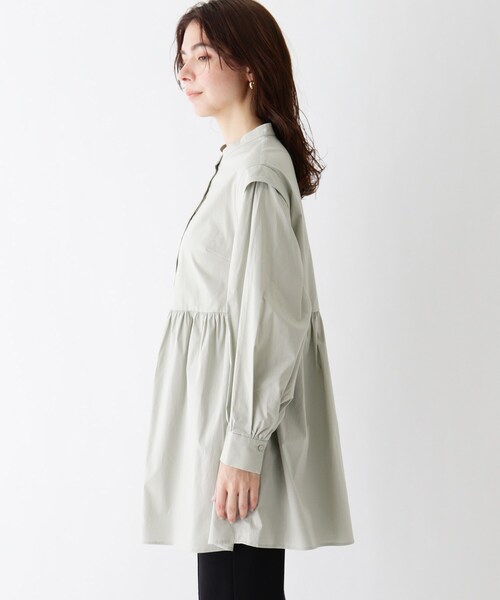 AG by aquagirl（エージーバイアクアガール）の「◆コットンシャツチュニック（シャツ/ブラウス・レディース・ホワイト系/ガンメタ/オリーブ・36/38）」の14枚目の写真