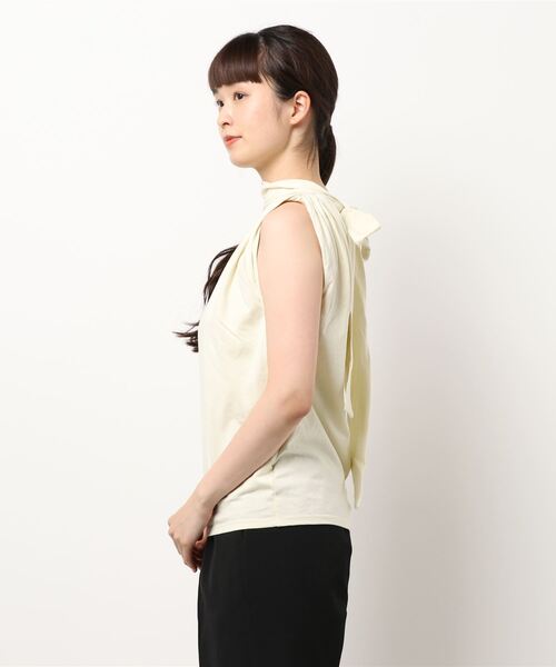 SNIDEL（スナイデル）の「ORGANICSギャザーボリュームカットトップス（Tシャツ/カットソー・レディース・ホワイト/ブラウン/イエロー・FREE）」の4枚目の写真