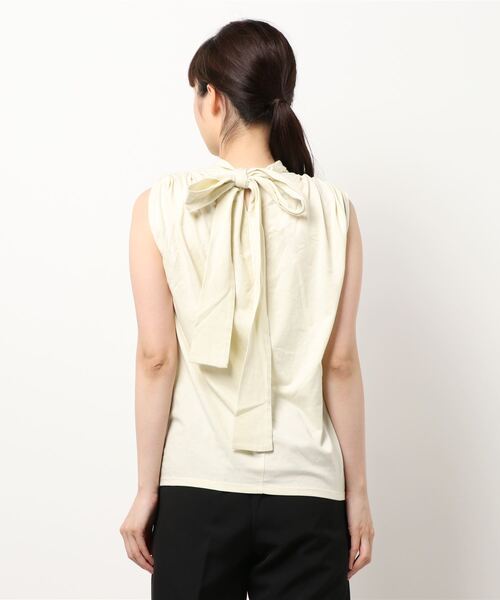 SNIDEL（スナイデル）の「ORGANICSギャザーボリュームカットトップス（Tシャツ/カットソー・レディース・ホワイト/ブラウン/イエロー・FREE）」の5枚目の写真