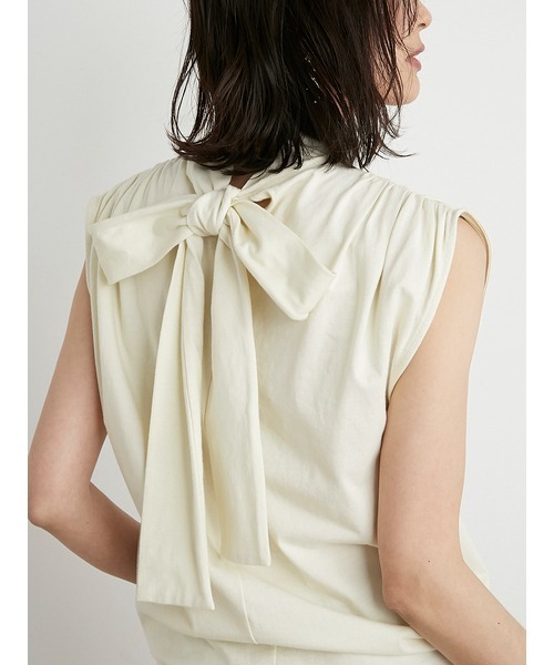 SNIDEL（スナイデル）の「ORGANICSギャザーボリュームカットトップス（Tシャツ/カットソー・レディース・ホワイト/ブラウン/イエロー・FREE）」の16枚目の写真