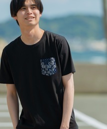 【ZERO STAIN】別布 柄ポケット付きＴシャツ　汗染み防止加工　デザインポケット