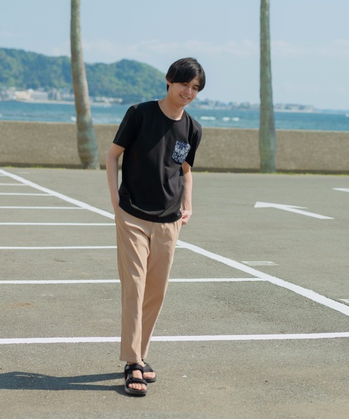 JEANS MATE(ジーンズメイト)の「【ZERO STAIN】別布 柄ポケット付きTシャツ 汗染み防止加工 デザインポケット(Tシャツ/カットソー・メンズ・ホワイト/ホワイト系その他/ブラック/ブルー・MEDIUM/LARGE/X-LARGE)」の14枚目の写真