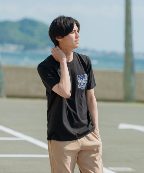JEANS MATE(ジーンズメイト)の「【ZERO STAIN】別布 柄ポケット付きTシャツ 汗染み防止加工 デザインポケット(Tシャツ/カットソー・メンズ・ホワイト/ホワイト系その他/ブラック/ブルー・MEDIUM/LARGE/X-LARGE)」の15枚目の写真