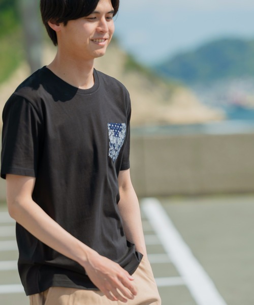 JEANS MATE(ジーンズメイト)の「【ZERO STAIN】別布 柄ポケット付きTシャツ 汗染み防止加工 デザインポケット(Tシャツ/カットソー・メンズ・ホワイト/ホワイト系その他/ブラック/ブルー・MEDIUM/LARGE/X-LARGE)」の17枚目の写真