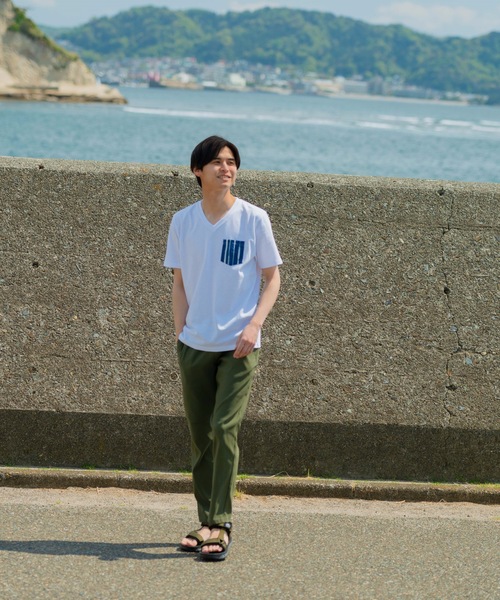 JEANS MATE(ジーンズメイト)の「【ZERO STAIN】別布 柄ポケット付きTシャツ 汗染み防止加工 デザインポケット(Tシャツ/カットソー・メンズ・ホワイト/ホワイト系その他/ブラック/ブルー・MEDIUM/LARGE/X-LARGE)」の5枚目の写真