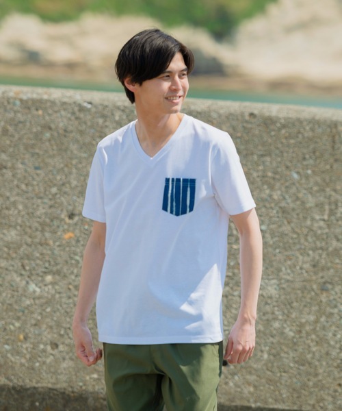 JEANS MATE(ジーンズメイト)の「【ZERO STAIN】別布 柄ポケット付きTシャツ 汗染み防止加工 デザインポケット(Tシャツ/カットソー・メンズ・ホワイト/ホワイト系その他/ブラック/ブルー・MEDIUM/LARGE/X-LARGE)」の8枚目の写真
