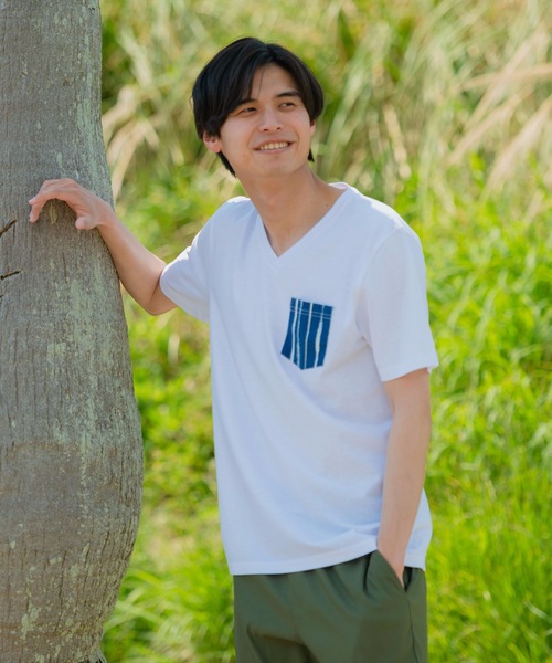 JEANS MATE(ジーンズメイト)の「【ZERO STAIN】別布 柄ポケット付きTシャツ 汗染み防止加工 デザインポケット(Tシャツ/カットソー・メンズ・ホワイト/ホワイト系その他/ブラック/ブルー・MEDIUM/LARGE/X-LARGE)」の10枚目の写真