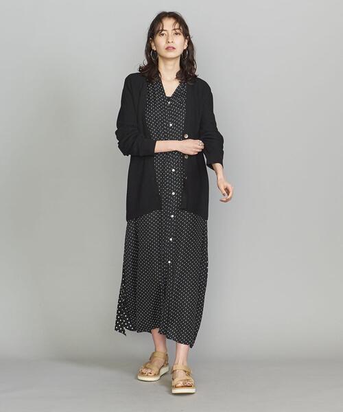 BEAUTY&YOUTH UNITED ARROWS（ビューティーアンドユースユナイテッドアローズ）の「BY リブVネックニットカーディガン -ウォッシャブル-（カーディガン/ボレロ・レディース・ブラック/イエロー/モカ・FREE）」の2枚目の写真