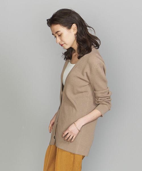 BEAUTY&YOUTH UNITED ARROWS（ビューティーアンドユースユナイテッドアローズ）の「BY リブVネックニットカーディガン -ウォッシャブル-（カーディガン/ボレロ・レディース・ブラック/イエロー/モカ・FREE）」の3枚目の写真