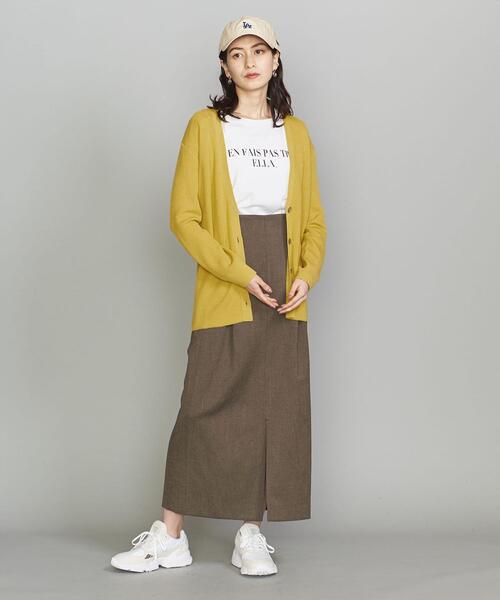 BEAUTY&YOUTH UNITED ARROWS（ビューティーアンドユースユナイテッドアローズ）の「BY リブVネックニットカーディガン -ウォッシャブル-（カーディガン/ボレロ・レディース・ブラック/イエロー/モカ・FREE）」の5枚目の写真