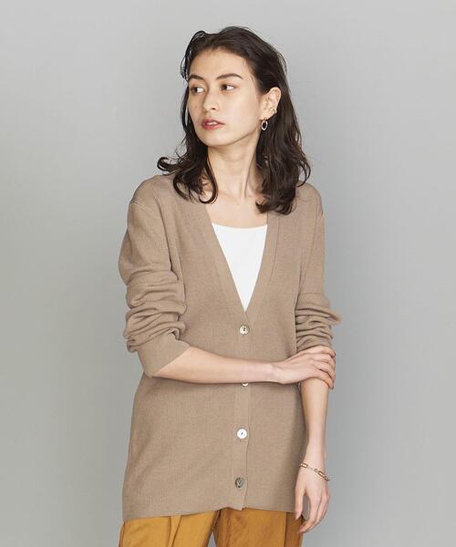 BEAUTY&YOUTH UNITED ARROWS（ビューティーアンドユースユナイテッドアローズ）の「BY リブVネックニットカーディガン -ウォッシャブル-（カーディガン/ボレロ・レディース・ブラック/イエロー/モカ・FREE）」の10枚目の写真