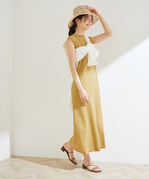 ROPE'（ロペ）の「ハイゲージホールガーメントワンピース（ワンピース・レディース・ブラック/ダークブラウン/マスタード・38）」の9枚目の写真