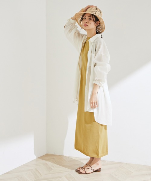 ROPE'（ロペ）の「ハイゲージホールガーメントワンピース（ワンピース・レディース・ブラック/ダークブラウン/マスタード・38）」の16枚目の写真