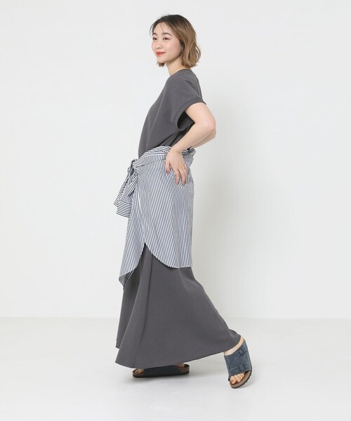 Sig FREAK'S STORE（シグフリークスストア）の「スウェットスカートセットアップ（セットアップ・レディース・ダークグレー/ベージュ・ﾌﾘ-）」の3枚目の写真