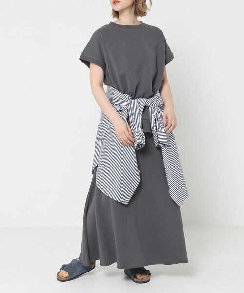 Sig FREAK'S STORE（シグフリークスストア）の「スウェットスカートセットアップ（セットアップ・レディース・ダークグレー/ベージュ・ﾌﾘ-）」の6枚目の写真