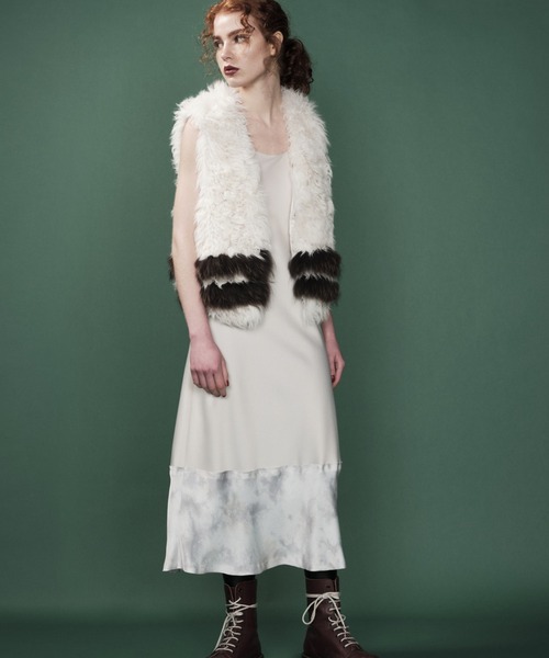 BACKLASH（バックラッシュ）の「Ballet by BACKLASH/バレエ バイ バックラッシュ/サテンキャミソールワンピース（ワンピース・レディース・ホワイト/ブラック・FREE）」の7枚目の写真