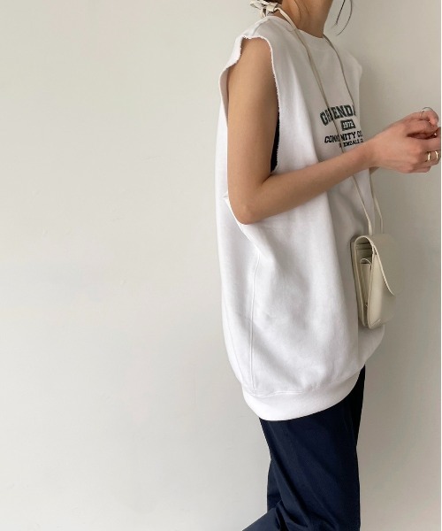 CANAL JEAN(キャナルジーン)の「RED CHOP WORKS(レッドチョップワークス) "GREENDALE"スウェットタンクトップ(タンクトップ・レディース・ネイビー/オフホワイト・38)」の5枚目の写真