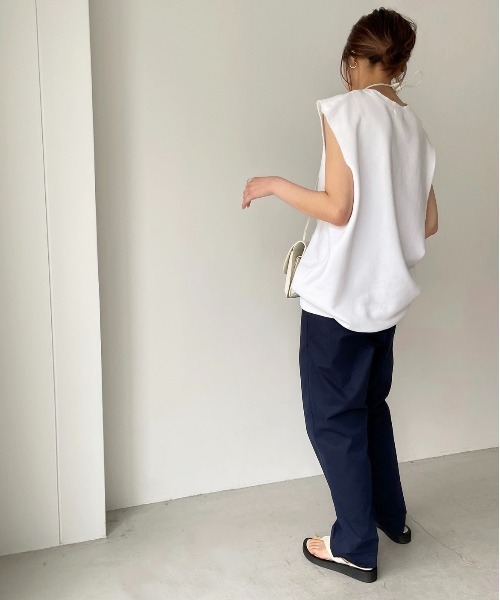 CANAL JEAN(キャナルジーン)の「RED CHOP WORKS(レッドチョップワークス) "GREENDALE"スウェットタンクトップ(タンクトップ・レディース・ネイビー/オフホワイト・38)」の6枚目の写真