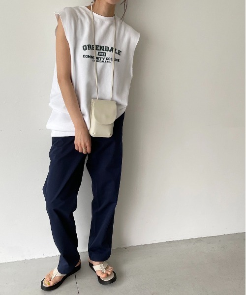 CANAL JEAN(キャナルジーン)の「RED CHOP WORKS(レッドチョップワークス) "GREENDALE"スウェットタンクトップ(タンクトップ・レディース・ネイビー/オフホワイト・38)」の4枚目の写真