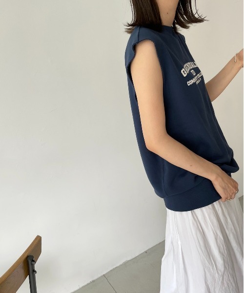 CANAL JEAN(キャナルジーン)の「RED CHOP WORKS(レッドチョップワークス) "GREENDALE"スウェットタンクトップ(タンクトップ・レディース・ネイビー/オフホワイト・38)」の8枚目の写真