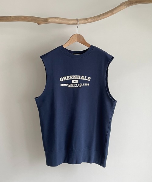 CANAL JEAN(キャナルジーン)の「RED CHOP WORKS(レッドチョップワークス) "GREENDALE"スウェットタンクトップ(タンクトップ・レディース・ネイビー/オフホワイト・38)」の12枚目の写真