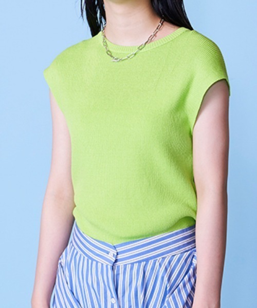 lautreamont BLEUBLANC(ロートレアモンブルーブラン)の「麻混リブニットプルオーバー(ニット/セーター・レディース・ホワイト/ベージュ/オレンジ/グリーン・9号)」の4枚目の写真