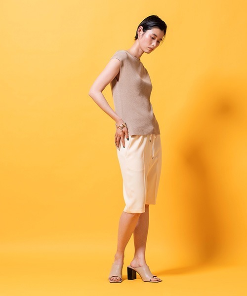 lautreamont BLEUBLANC(ロートレアモンブルーブラン)の「麻混リブニットプルオーバー(ニット/セーター・レディース・ホワイト/ベージュ/オレンジ/グリーン・9号)」の6枚目の写真