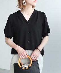 パフスリーブ前開きブラウス