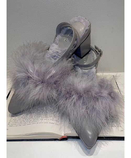 EATME（イートミー）の「フェザーミュールパンプス（その他シューズ・レディース・グレー/ブラック/ライトブラウン・S/M/L）」の11枚目の写真