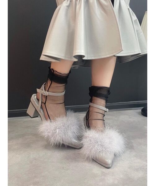 EATME（イートミー）の「フェザーミュールパンプス（その他シューズ・レディース・グレー/ブラック/ライトブラウン・S/M/L）」の12枚目の写真