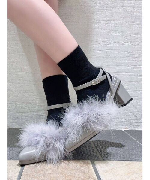 EATME（イートミー）の「フェザーミュールパンプス（その他シューズ・レディース・グレー/ブラック/ライトブラウン・S/M/L）」の22枚目の写真