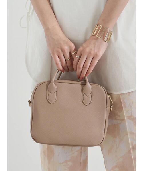 earth music&ecology（アースミュージックアンドエコロジー）の「スクエアミニボストンバッグ ＊（トートバッグ・レディース・アイボリー/モカ・FREE）」の21枚目の写真