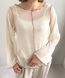 ANDJ | 【2021/SS】2枚セット2WAY配色シアープリーツトップス&キャミ(シャツ/ブラウス)