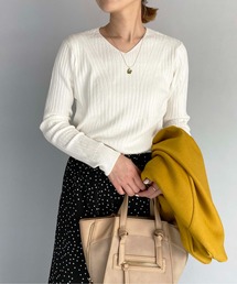 PICCIN | 太リブVネックニット(ニット/セーター)