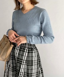 PICCIN | 太リブVネックニット(ニット/セーター)