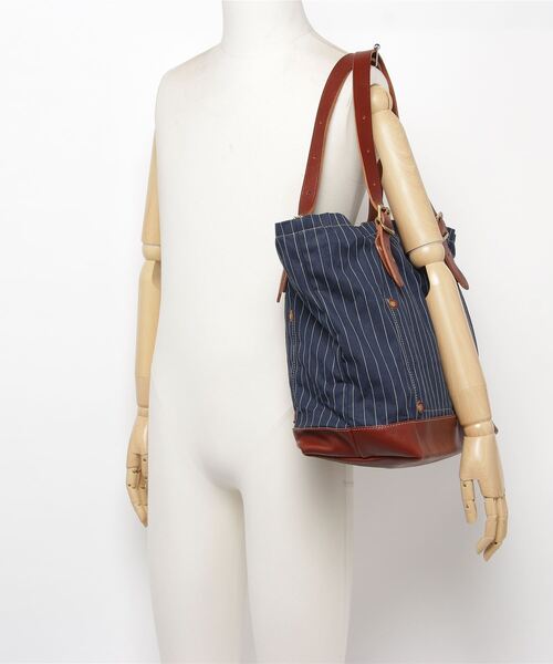 JAPAN BLUE JEANS(ジャパンブルージーンズ)の「デニム×レザーハンドル トラベルトートバッグ(トートバッグ・メンズ・ストライプ・FREE)」の11枚目の写真