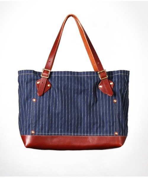 JAPAN BLUE JEANS(ジャパンブルージーンズ)の「デニム×レザーハンドル トラベルトートバッグ(トートバッグ・メンズ・ストライプ・FREE)」の3枚目の写真